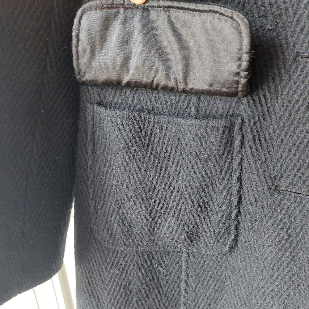 Mossimo - Black Wool Tweed Trench Coat - Picture 6 of 13